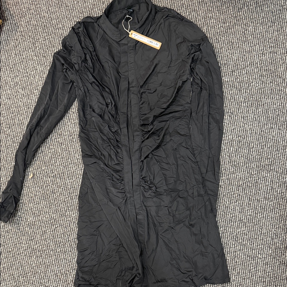 Skims Black Ruched Cover Up Dress